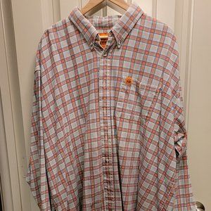 Wrangler Riggs Workwear Plaid Men’s Long Sleeve Button Down Shirt 3X BIG